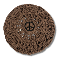 PEACE SYMBOL COTTON BERET