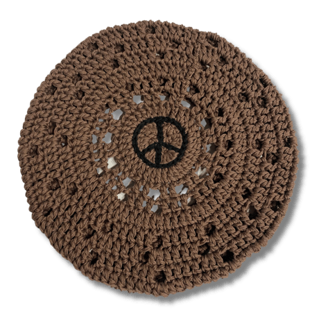 PEACE SYMBOL COTTON BERET
