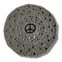 PEACE SYMBOL COTTON BERET