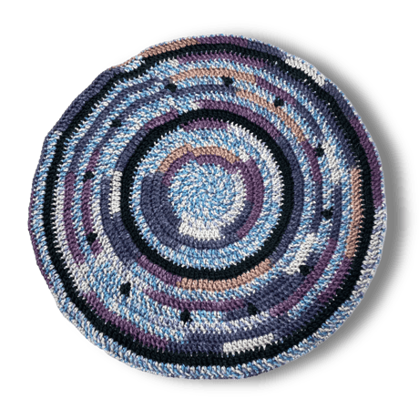 段染め かぎ編み ベレー帽 ブルー