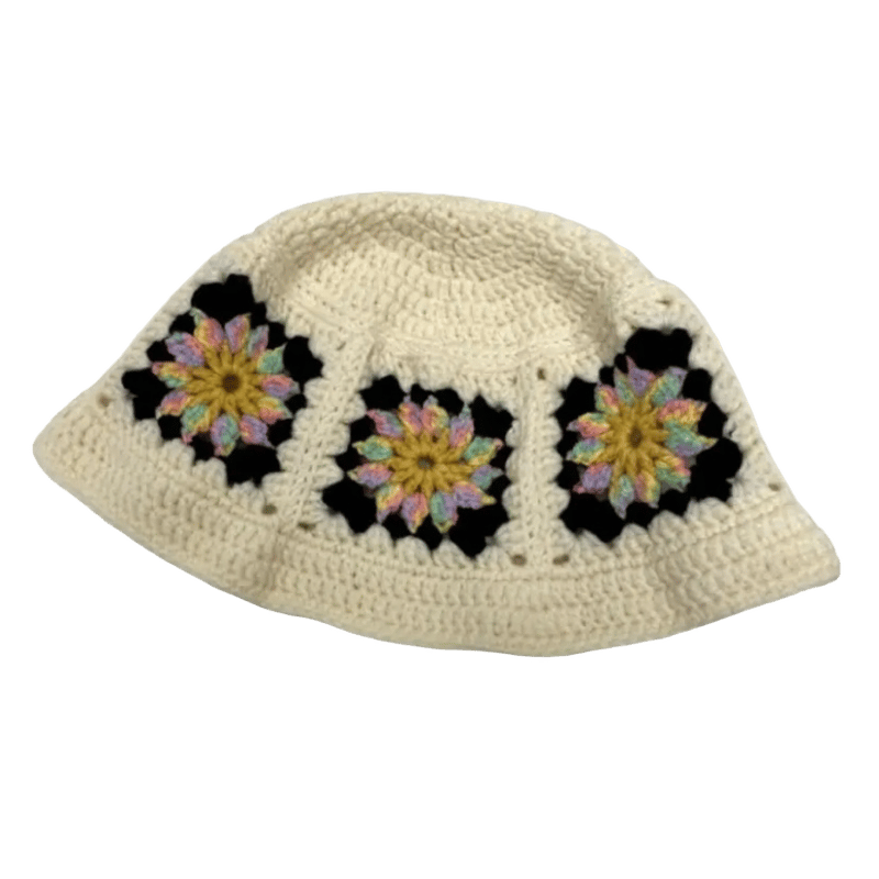 GRANNY SQUARE CROCHET HAT BUCKET グラニースクエア クロシェ ...