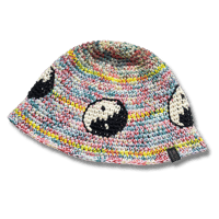 YIN-YANG DESIGN COTTON CROCHET BUCKET HAT