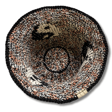 YIN-YANG DESIGN COTTON CROCHET BUCKET HAT