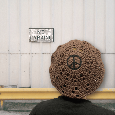 PEACE SYMBOL COTTON BERET