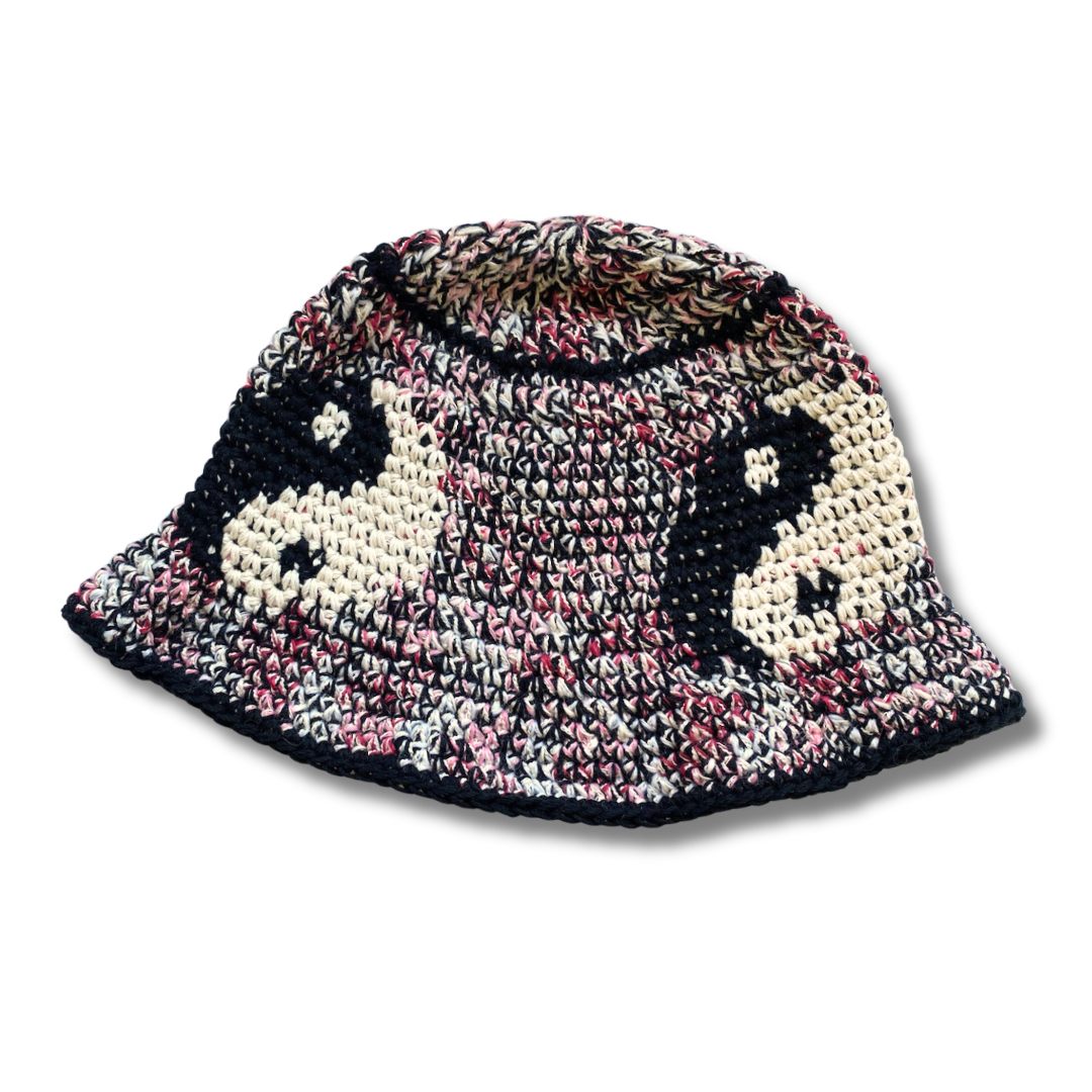 YIN-YANG DESIGN COTTON CROCHET BUCKET HAT | MES YIN-YANG DESIGN COTTON CROCHET BUCKET HAT | MES