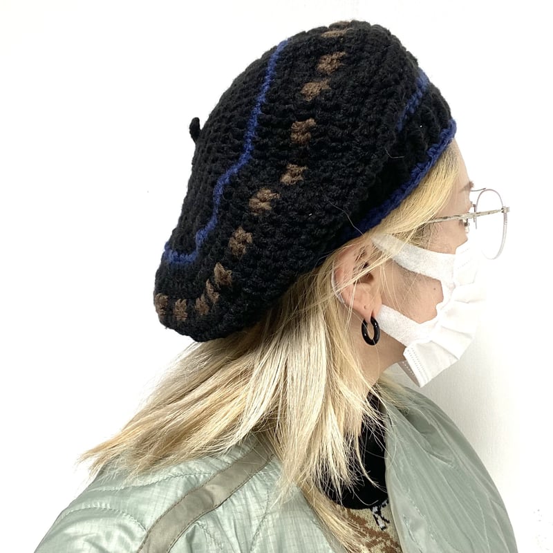 クロシェ ニット ベレー帽 2 | MESS NEEDLES