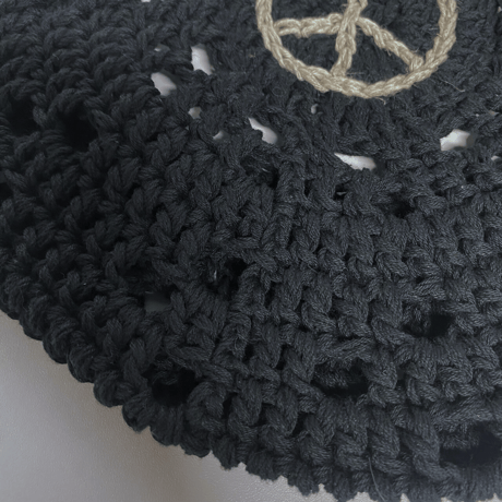 PEACE SYMBOL COTTON BERET