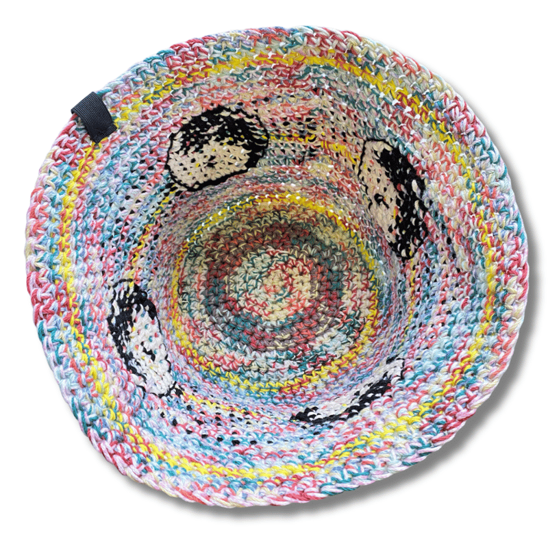 YIN-YANG DESIGN COTTON CROCHET BUCKET HAT | MES