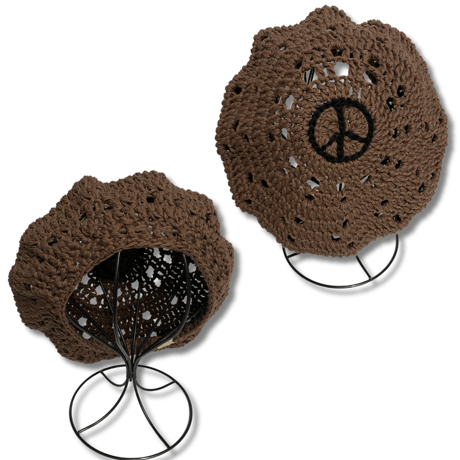 PEACE SYMBOL COTTON BERET