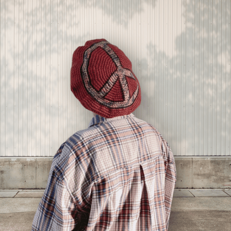 PEACE SYMBOL WOOL BLEND BERET