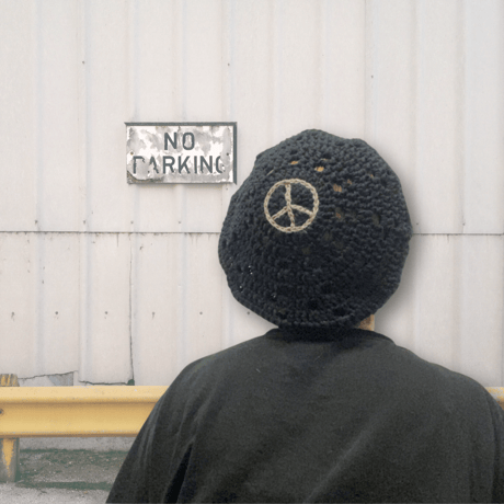 PEACE SYMBOL COTTON BERET