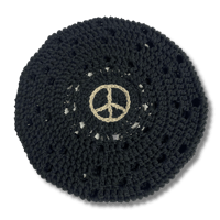 PEACE SYMBOL COTTON BERET