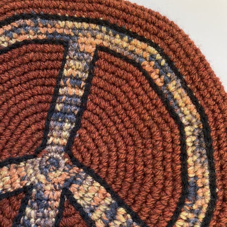PEACE SYMBOL WOOL BLEND BERET