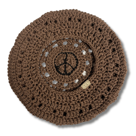 PEACE SYMBOL COTTON BERET