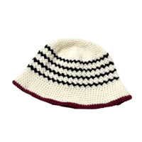 クロシェ ニット デザイン バケットハット white