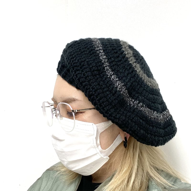 クロシェ ニット ベレー帽 3 | MESS NEEDLES