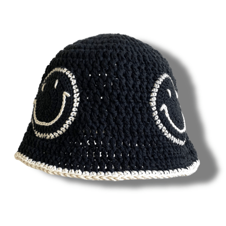 SMILEY CRUSHER HAT COTTON CROCHET