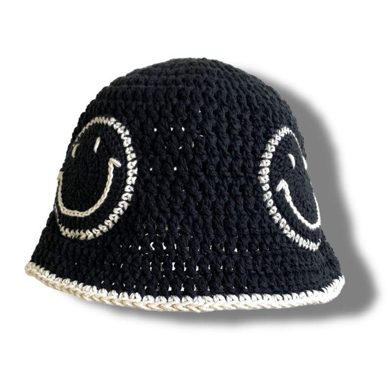 SMILEY CRUSHER HAT COTTON CROCHET | MESS NEEDLES