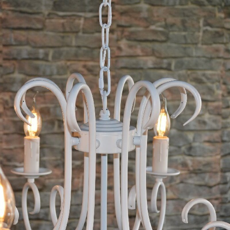 シャンデリア8灯 【ARABESQUE8】 アラベスク8 つや消し白