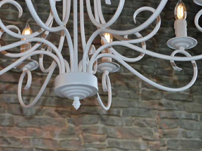 ♡ ロートアイアンテーブル ホワイト [4018] シャンデリア8灯 【ARABESQUE8】 アラベスク8 つや消し白