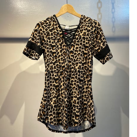 Leopard design hoodie tops