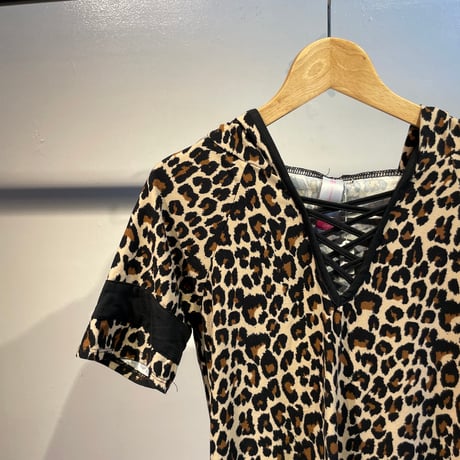 Leopard design hoodie tops