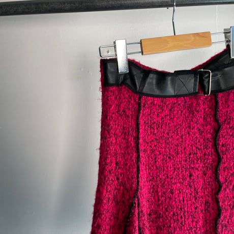 Euro asymmetry knit maxi skirt