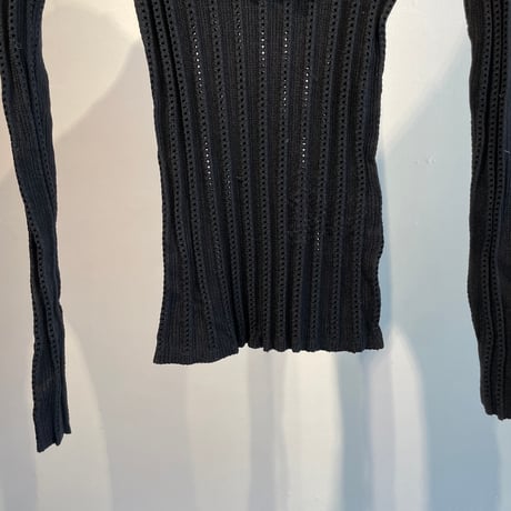 GUESS frill design half zip rib knit