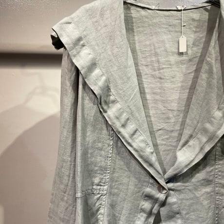 Grunge design linen irregular hem jacket