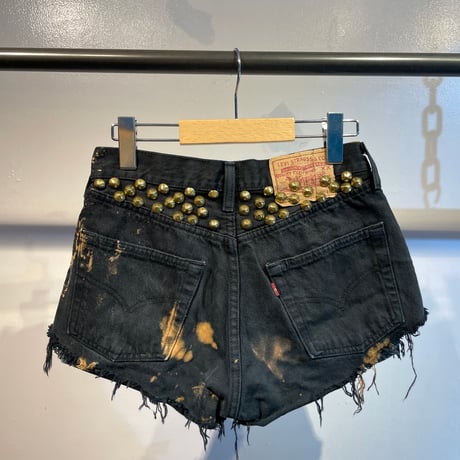 LEVI'S studs remake denim mini shorts