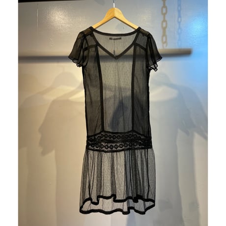 Euro black dot design see-through one-piece