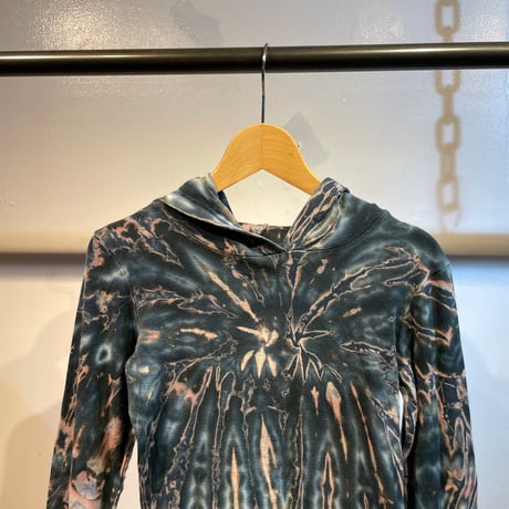 Grunge tie-dye design hoodie tops
