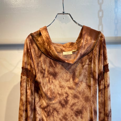 Grunge tie-dye design long tops