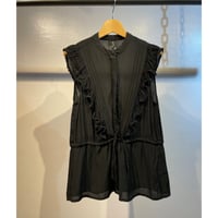 Frill design no sleeve tops