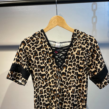 Leopard design hoodie tops