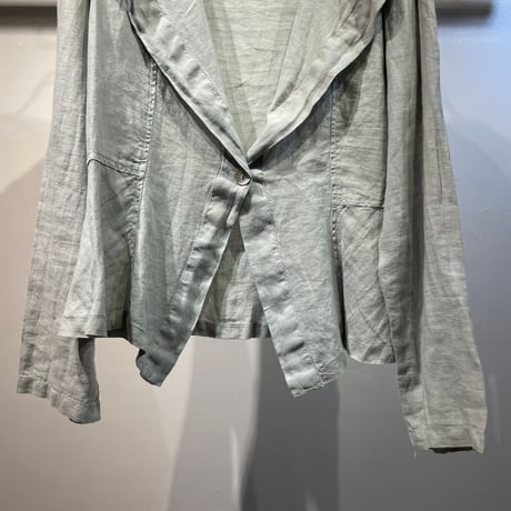 Grunge design linen irregular hem jacket