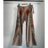 Y2K embroidery wool check pants