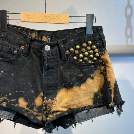LEVI'S studs remake denim mini shorts