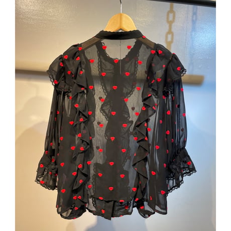 Angelic Pretty heart see-through blouse