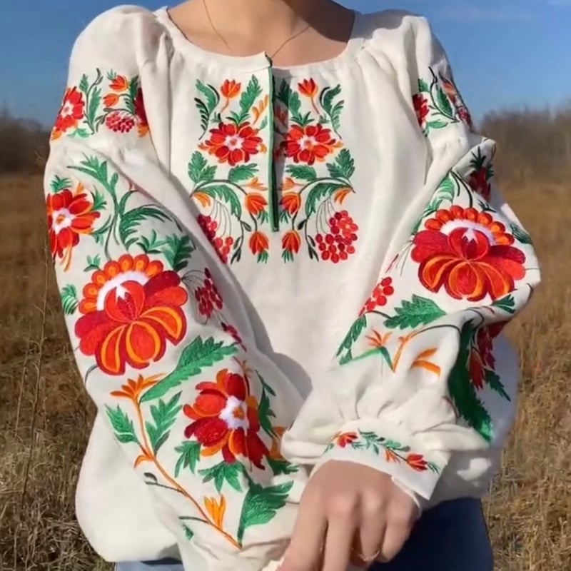 ペトリキウカ柄ヴィシヴァンカ／ウクライナ民族衣装 | ウクライナショップ