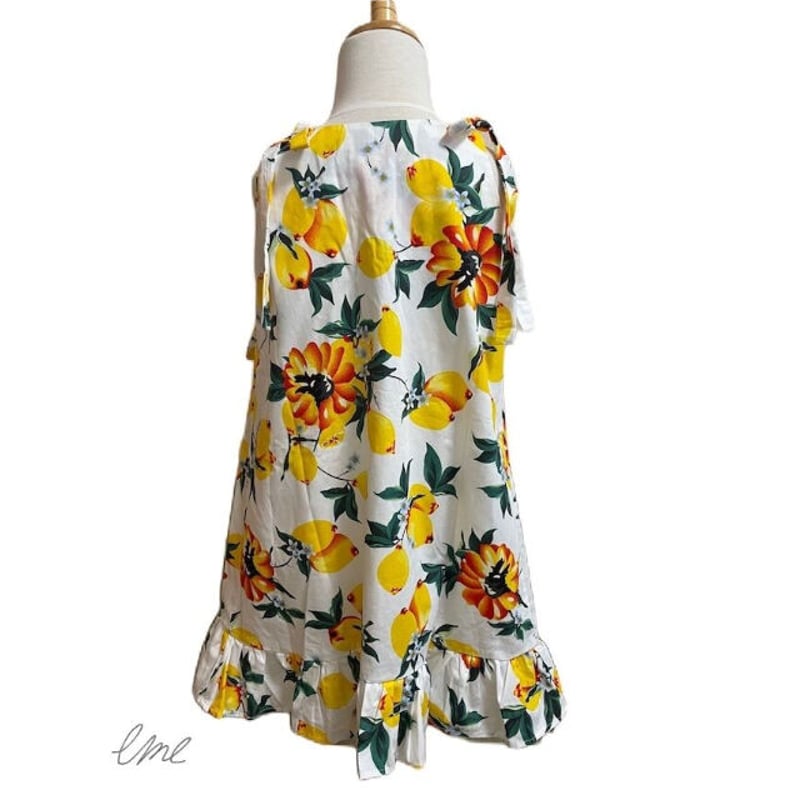 ニーム レモン柄 ワンピース 格好いい