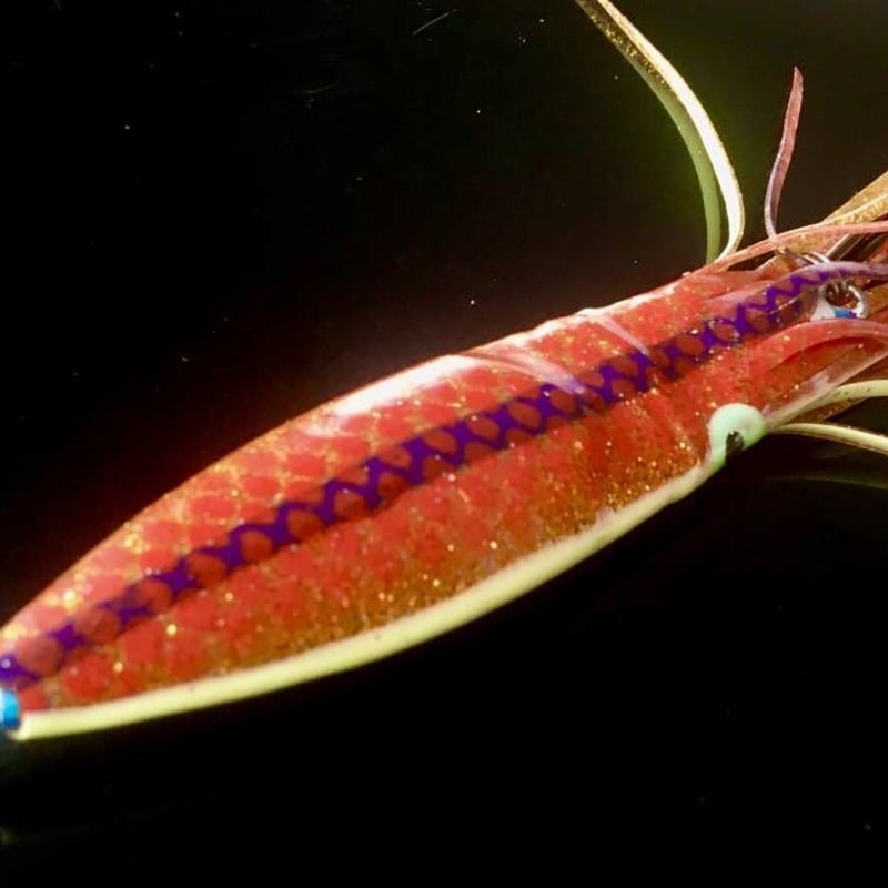 限定3セット【夜光リアルイカベイト200g 3種セット】Daiwaがまかつ ギラギラ赤ゴールド！【リアルイカベイト200g 全長20cm】 | 【すずき