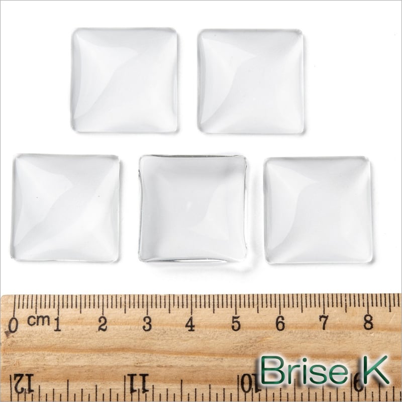 クリアガラスカボション☆25mm☆スクエア型5個 | ☆Brise-K☆