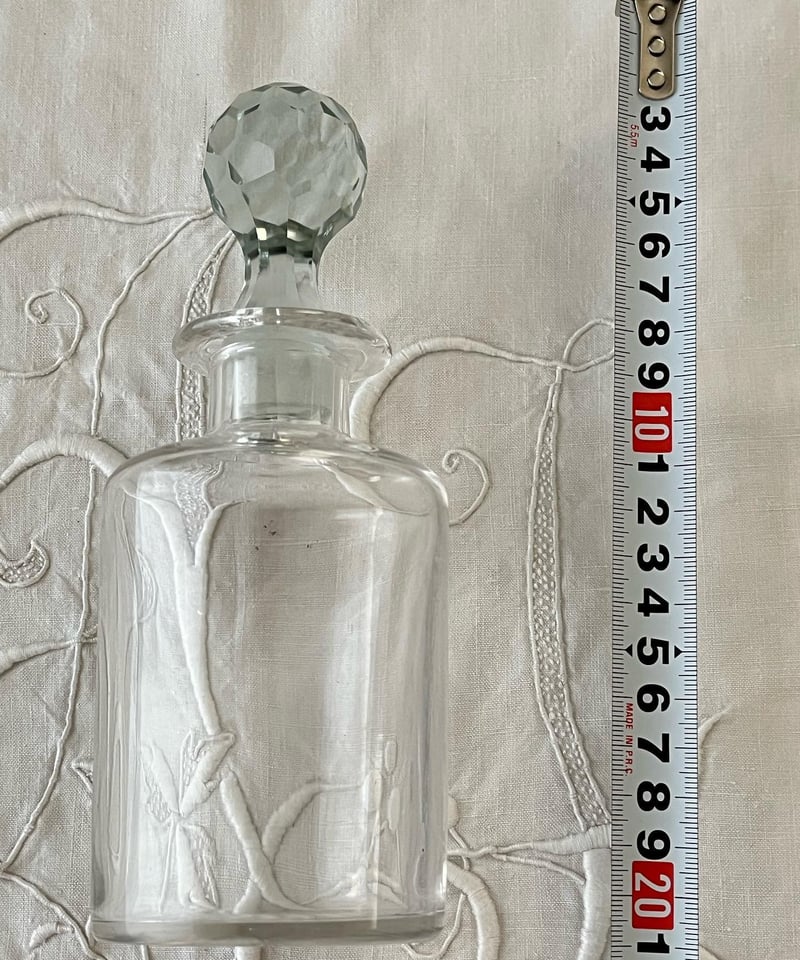 美品】フランスアンティーク クリスタルガラス パフュームボトル[1519