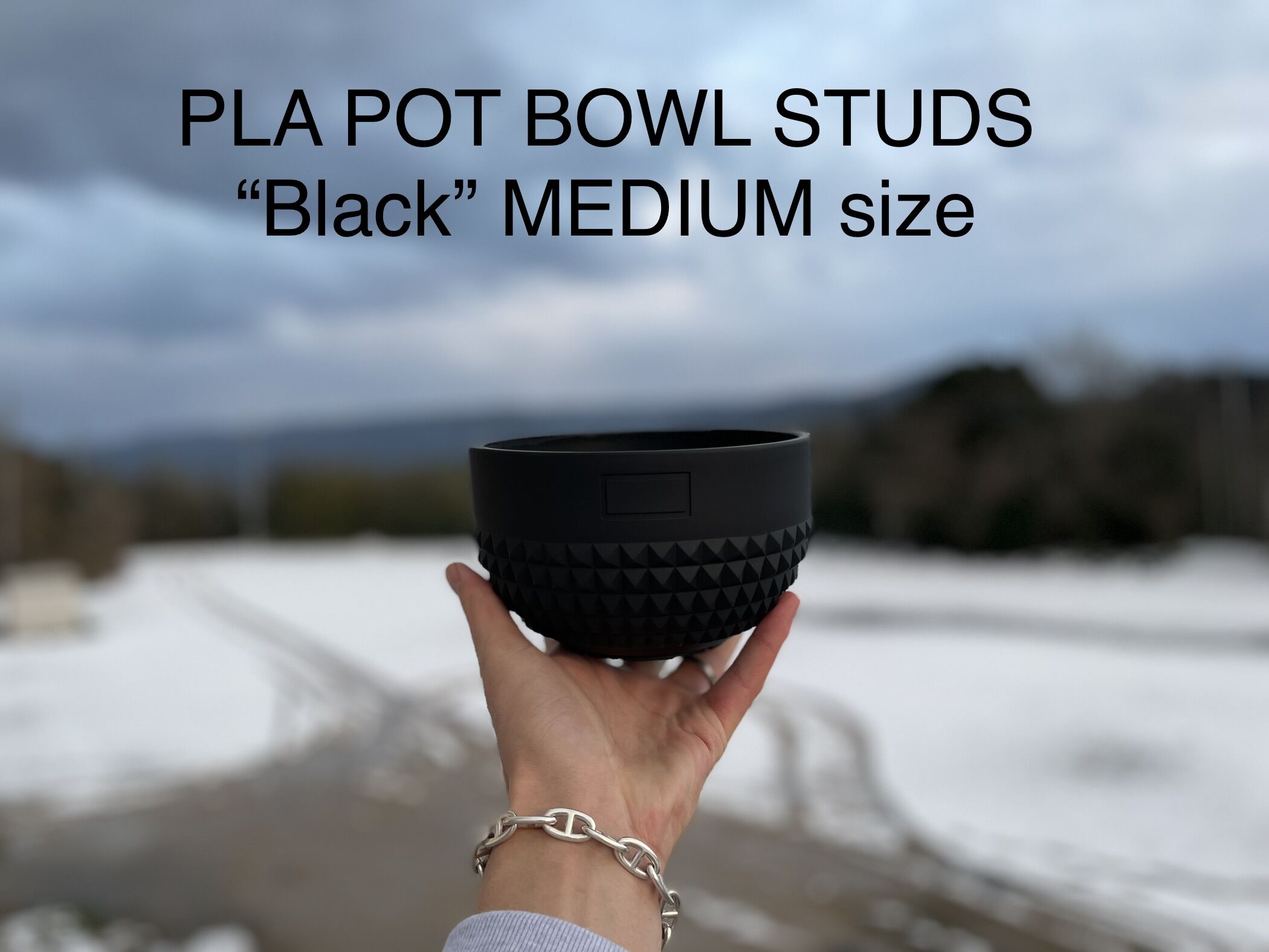 BOTANIZE PLA POT BOWL STUDS “Black” MEDIUM size