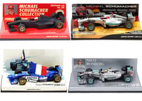 【4台セット】F1クラシックフェラーリF300テスト　メルセデスW02ショーカーMSC　ジョーダンJS43モナコウィナー　メルセデスW01ロズベルグ