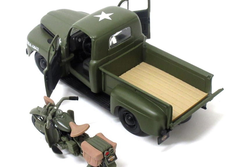 FORD F-1 ピックアップ ハーレー パンヘッド ミニカーセット JFA3 Maisto 1:24 ハーレーダヴィッドソン フォード F-1 ピックアップ