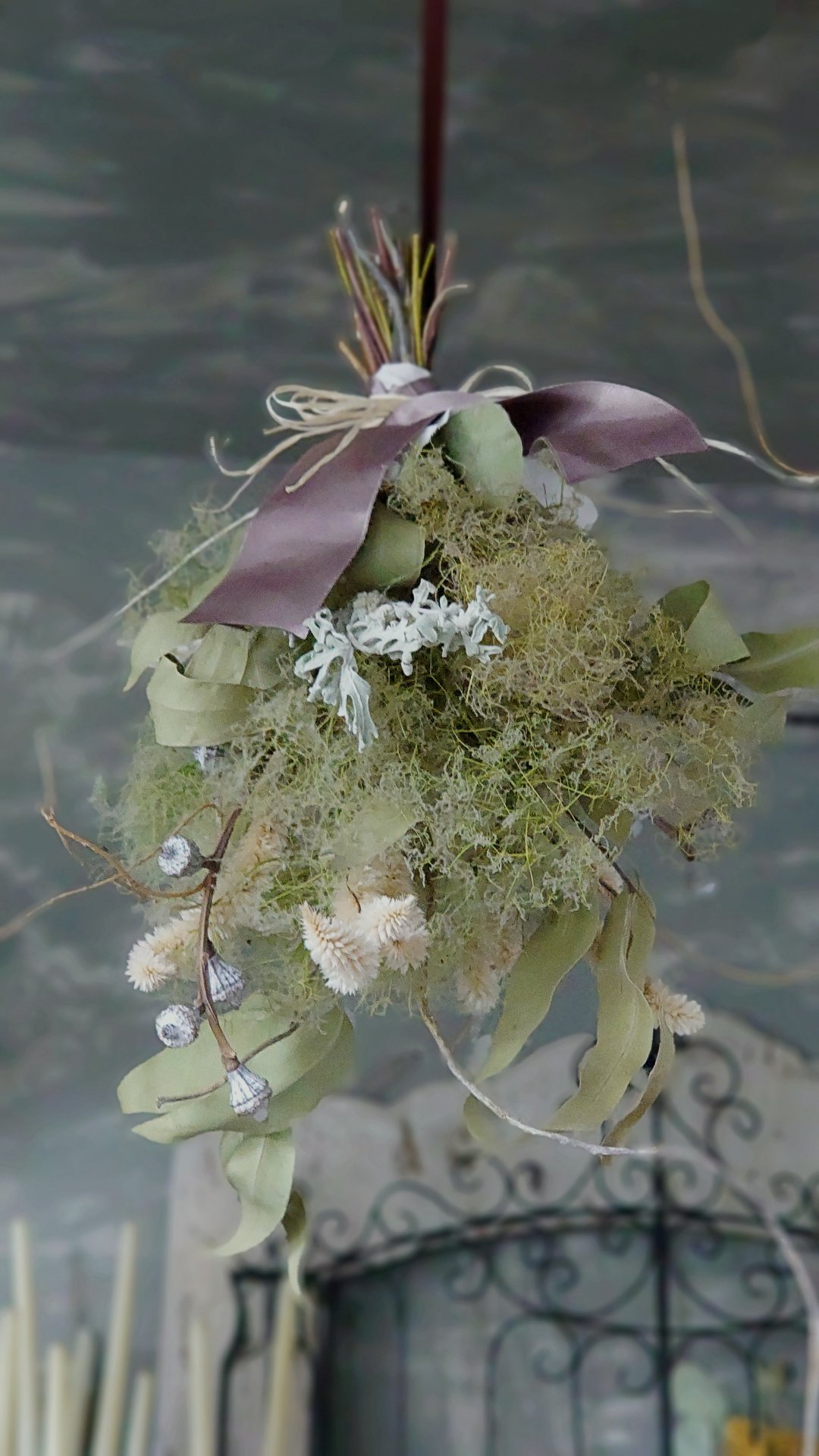 卒業祝い スモーキーなスモークツリーとセルリアのブーケ 花束 ドライ