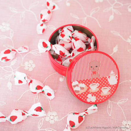 Gakuen Alice collaboration Two-color can set with Mr. Bear's tea party print 学園アリスコラボ ベアのお茶会柄缶2色セット