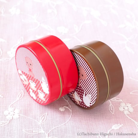Gakuen Alice collaboration Two-color can set with Mr. Bear's tea party print 学園アリスコラボ ベアのお茶会柄缶2色セット